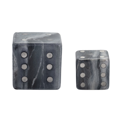 S/2 3/4 Mistry Grey Marble Dice