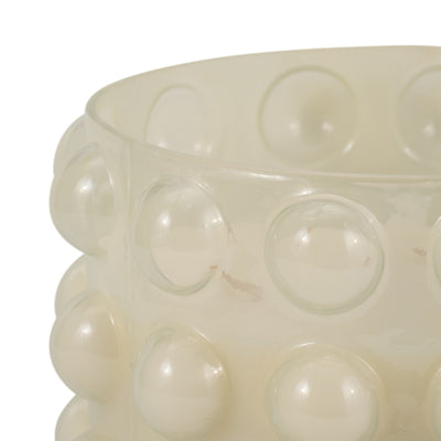 Glass, 9 81 Oz Bubble Candle, Ivory