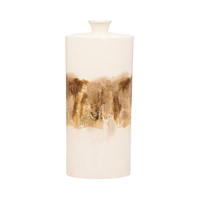 METAL, 20 FLASK VASE, PEARL/GOLD