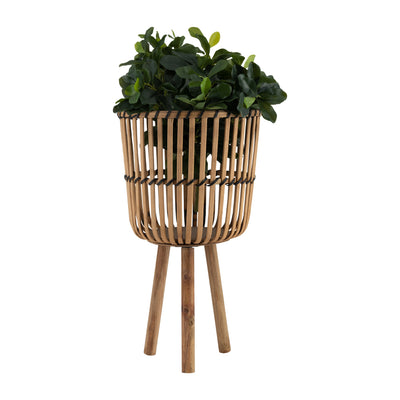 S/3 BAMBOO FOOTED PLANTERS 11/13/15, NATURAL