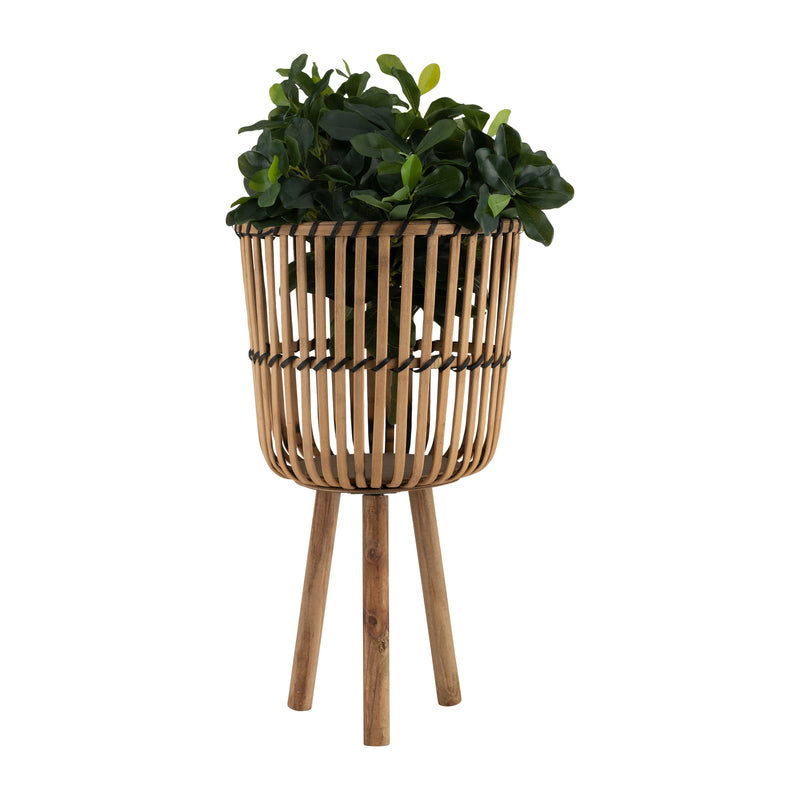 S/3 BAMBOO FOOTED PLANTERS 11/13/15, NATURAL