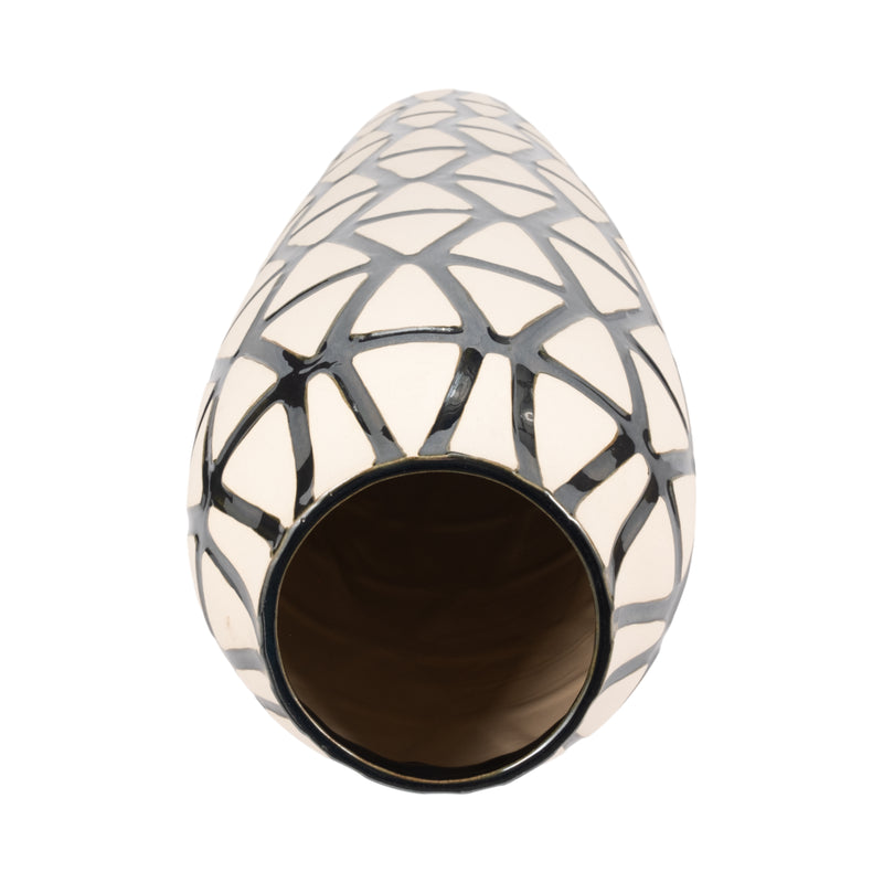 28 Fabiola Oversized Tribal Vase, Pewter