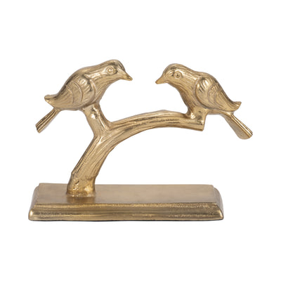 Metal, 8 Perched Birds, Gold