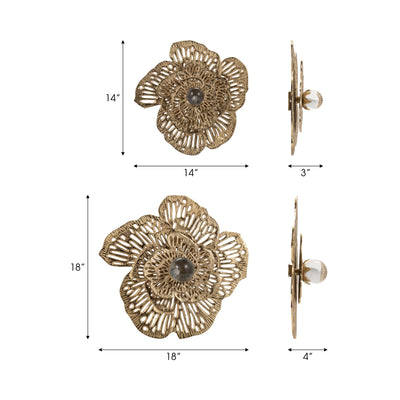 S/2 14/18 Salma Gold Wall Flowers