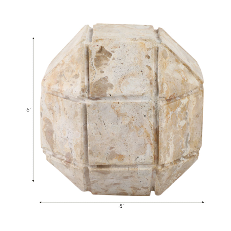 5 Pompano Medium Beige Marble Sphere