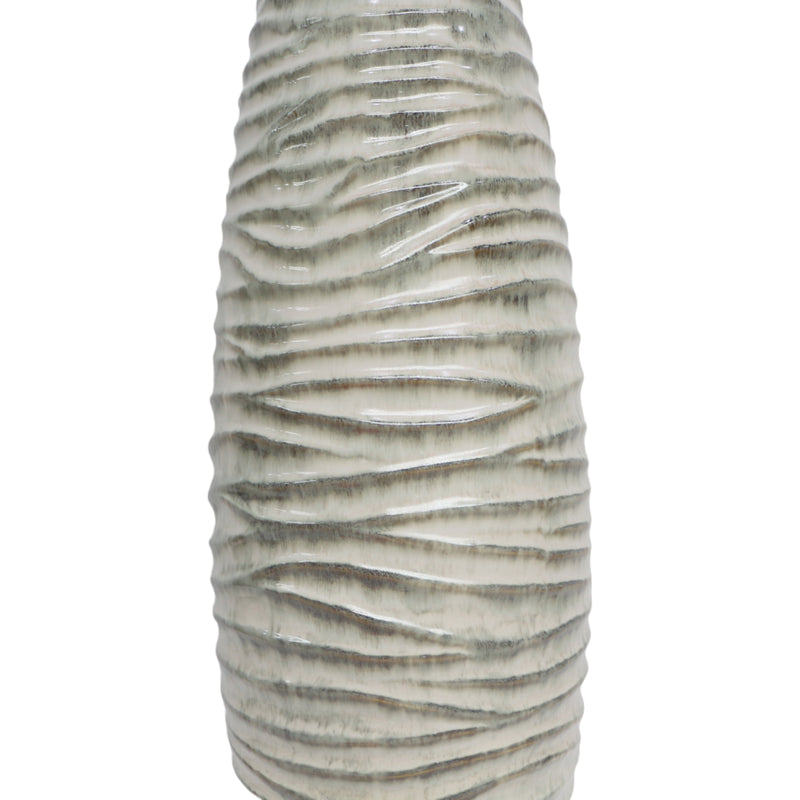 30 Decorah Large Cer Ribbed  Vase