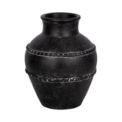 12 Traditional Terracotta Vase, Black