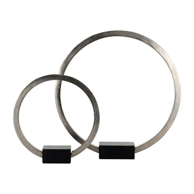 METAL,17,STANDING RING W/BASE ,NICKEL/BLACK