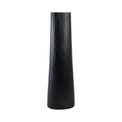 ALUMINUM 36 TEXTURED VASE, MATTE BLACK