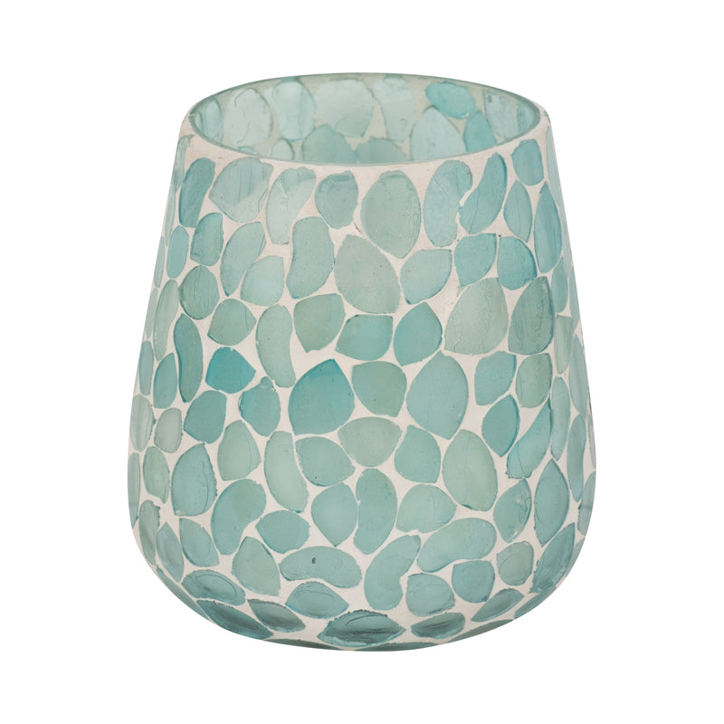 Glass, 5 18 Oz Mosaic Scented Candle, Light Blue