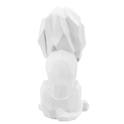 RESIN 11H SITTING LION, WHITE