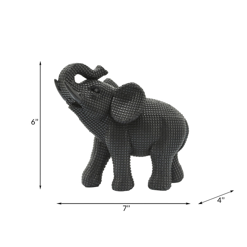 RESIN 7 ELEPHANT TABLE ACCENT, BLACK