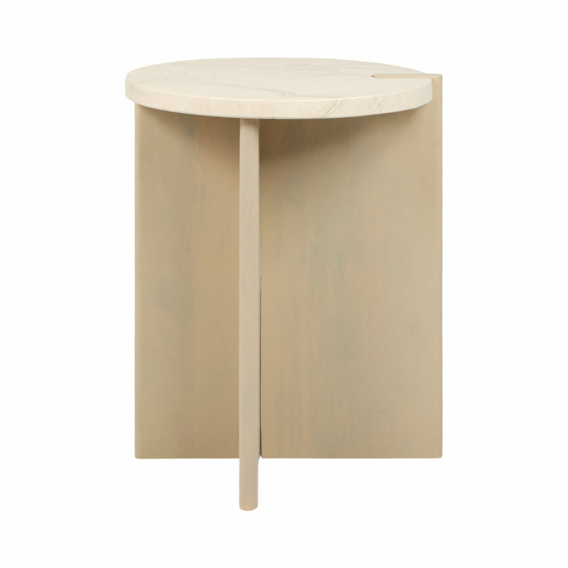 24 CONNLEY MEDIUM MARBLE AND WOOD ACCENT TABLE