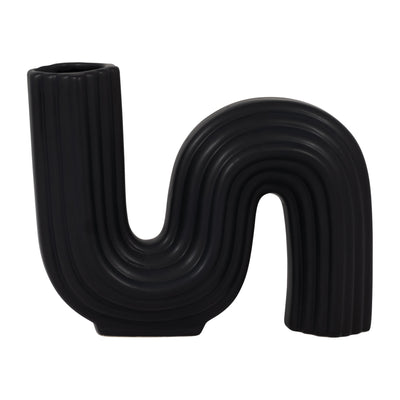 CER, 6 LOOPY VASE, BLACK