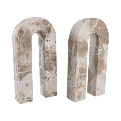 S/2 12 Pompano Beige Marble Arches