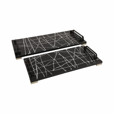 S/2 18/22 Pratt Black Resin Trays