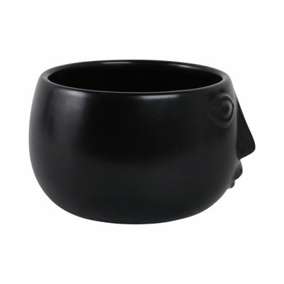 Ceramic 7 Face Planter, Matte Black