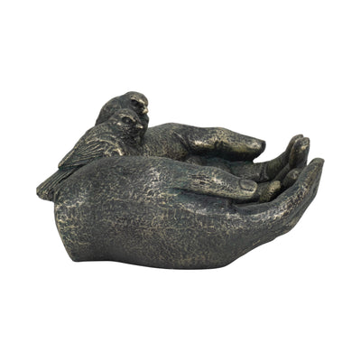 9 Giving Hands Birdfeeder, Bronze