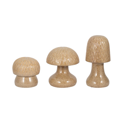 S/3 8/11/14 Cassoria Ceramic Mushrooms