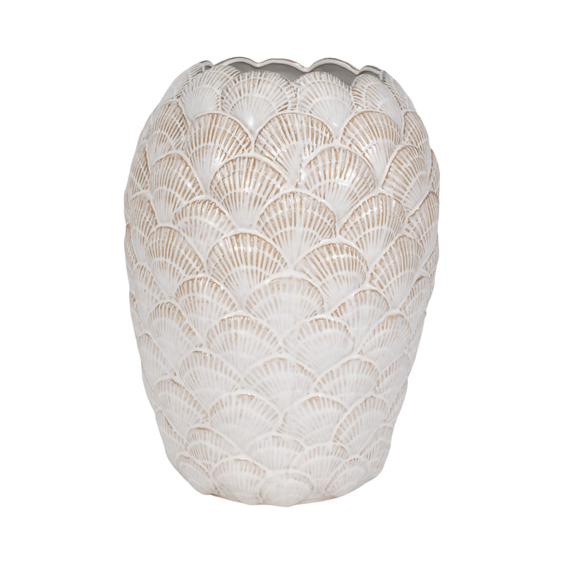 17 Seashells Vase, White