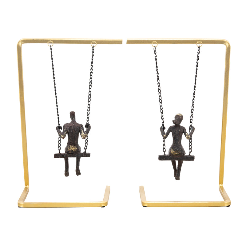 SWINGING PEOPLE BOOKENDS S/2