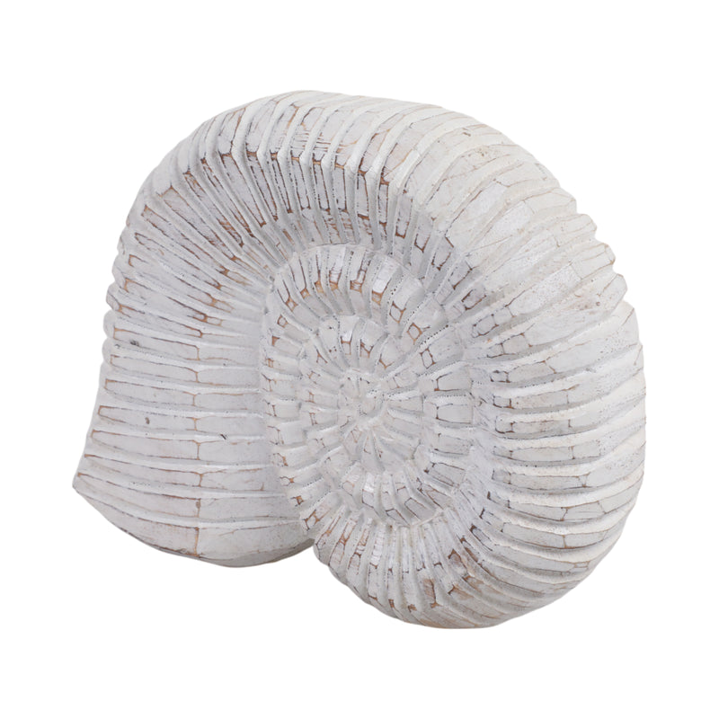 12 Wooden Snail Decor, Wht