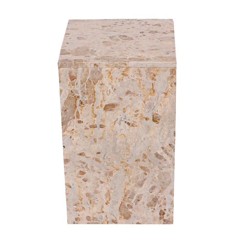 20x12 Marble Pedestal Accent Table, Light Leopard