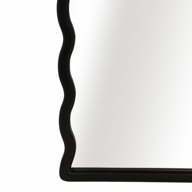 31x59 Wavy Leaner Mirror, Black