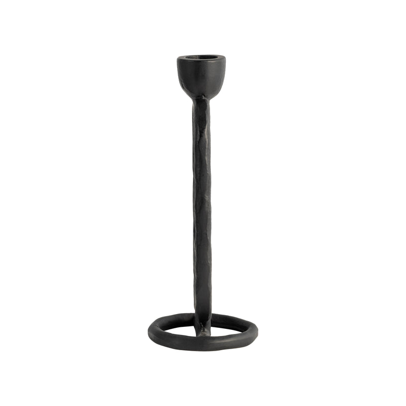 METAL, 7 OPEN OVAL TAPER CANDLEHOLDER, BLACK