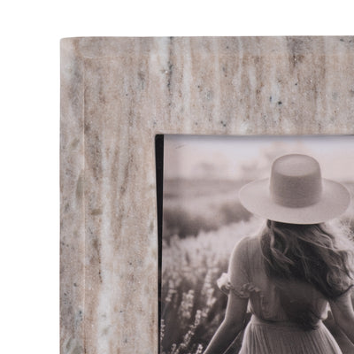 4x6 Curved Marble Photo Frame, Mocha