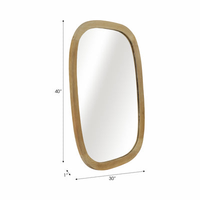 40x30  Curved Rectangular Mirror, Natural