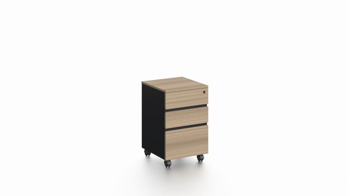 Bordo Mobile Pedestal - Brown & Black