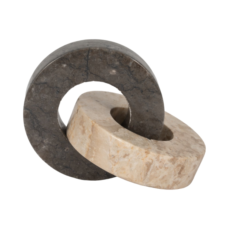 Marble, 9 2-circle Links, 2-tone