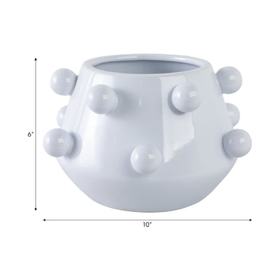 10 Tapered Bubble Planter, White