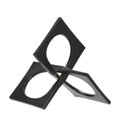 METAL 9 LINKED SQUARE DECOR, BLACK