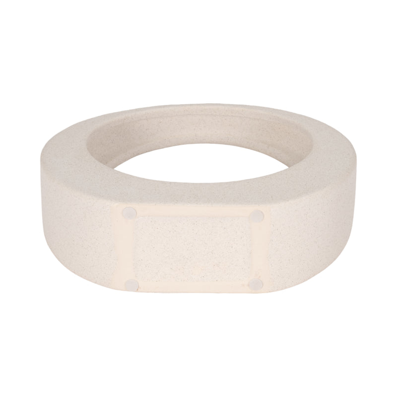 8 Sand Glaze Loop Object, White