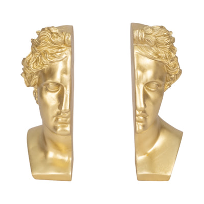 S/2 Resin, 9 Greek Goddess Bookends, Gold