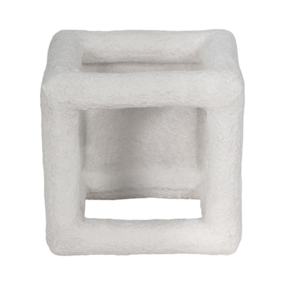 6 Textured Open Square Object, White