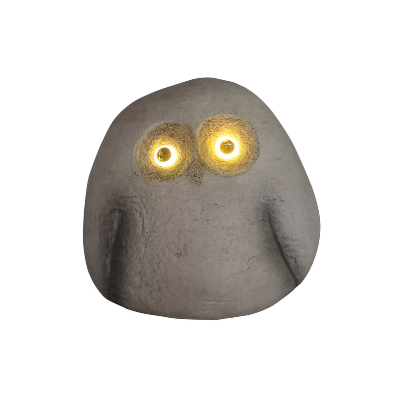 13 Chubby Owl With Solar Eyes, Grey