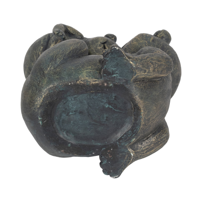 14 Frog Parent And Child Playing, Bronze