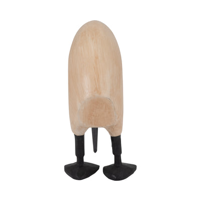 Wood, 7 Kiwi Bird W/ Black Legs, Natural