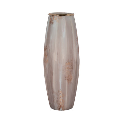 24 Curved Glass Vase Opal Finish, Ivory Multi