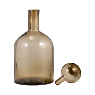 GLASS, 17 BOTTLE W/ STOPPER TAUPE