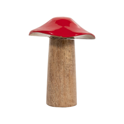 WOOD, 6 TOADSTOOL MUSHROOM, RED