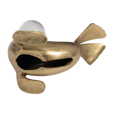 Metal, 7 Sea Lion W/ Acrylic Ball, Gold