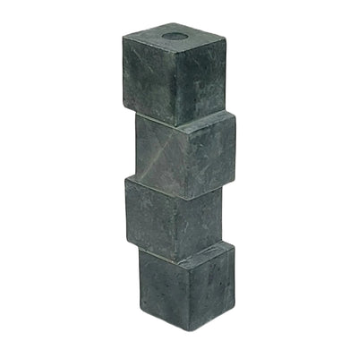 10x3 Stacked Cube Marble Taper Holder, Green