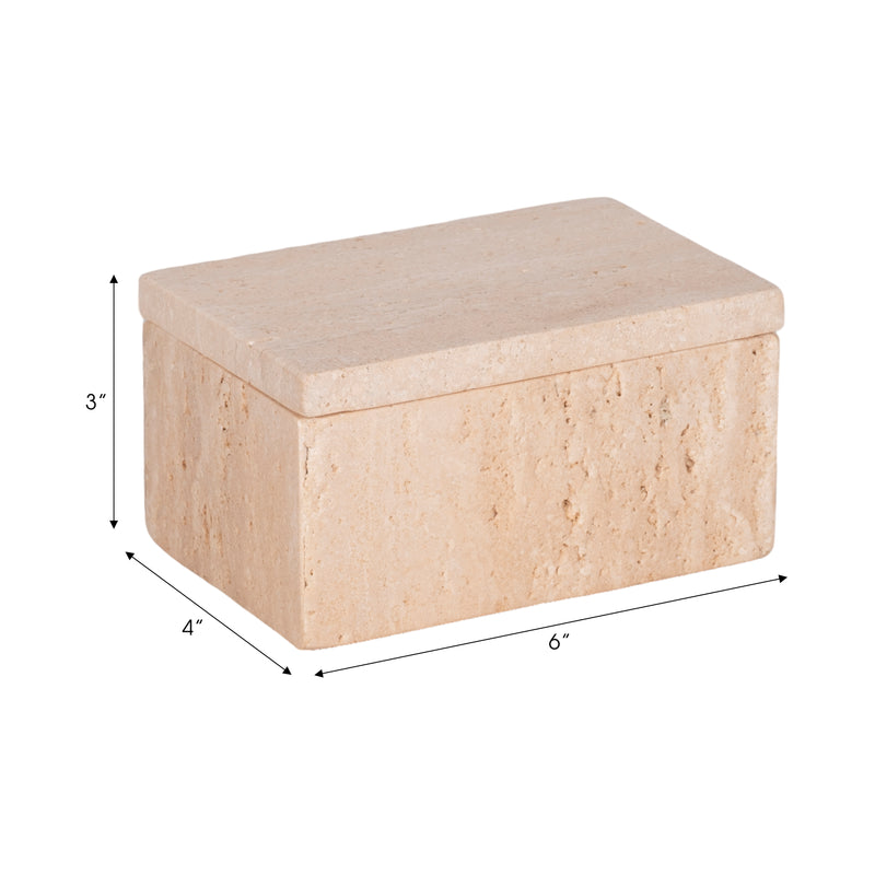 6 Travertine Box, Tan