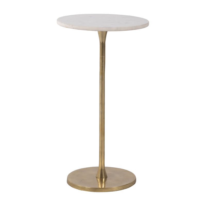 METAL, 24H ROUND DRINK TABLE, GOLD/W