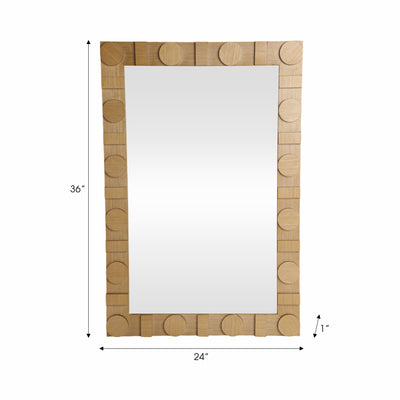 24x36 Rectangle Mirror W/ Circle Details, Natural