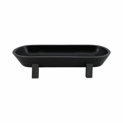 16 Footed Oval Bowl, Black